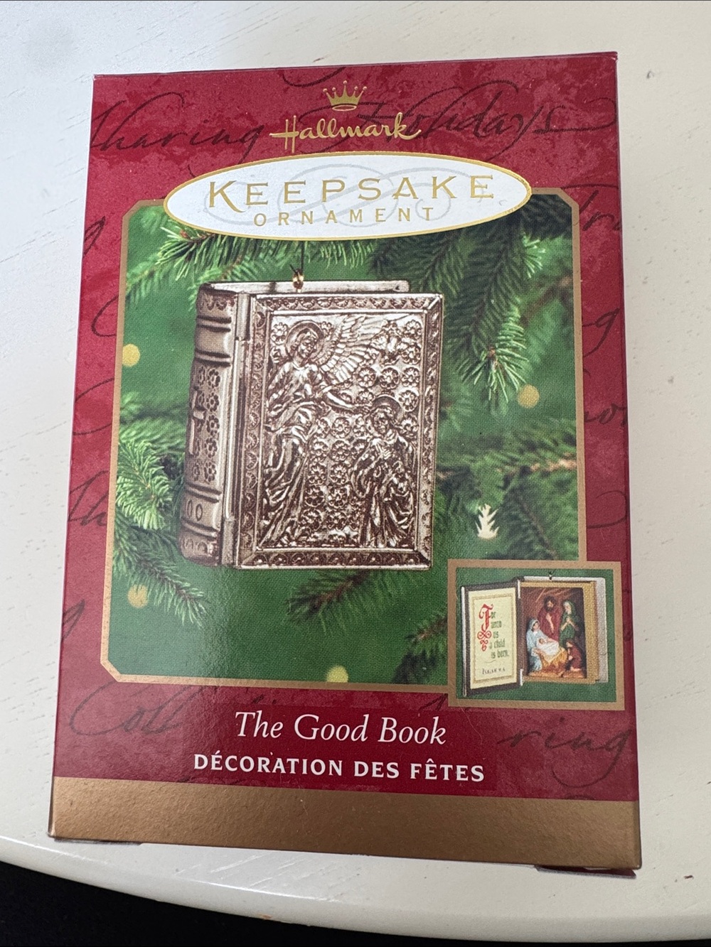 Hallmark Keepsake Ornament - Silver Bible with Embossed Cover